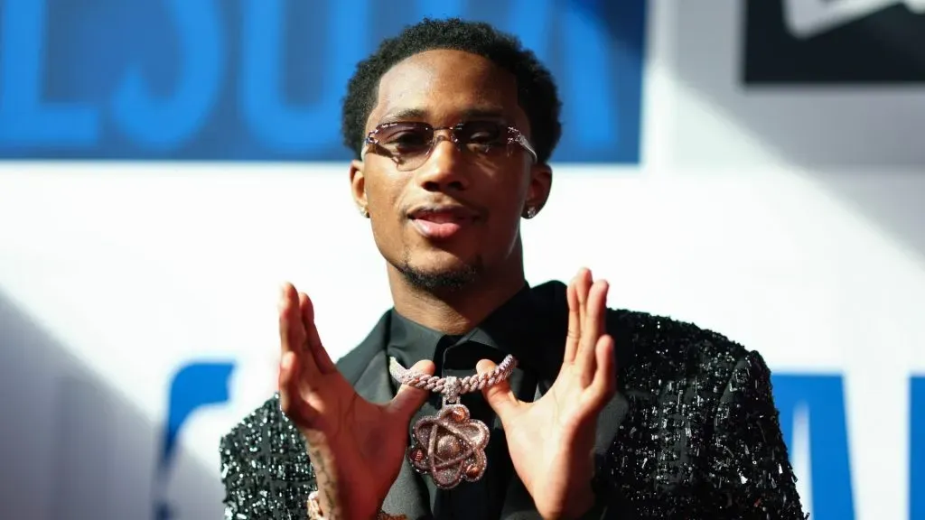 Ron Holland arrives prior to the first round of the 2024 NBA Draft at Barclays Center on June 26, 2024. (Source: Sarah Stier/Getty Images)