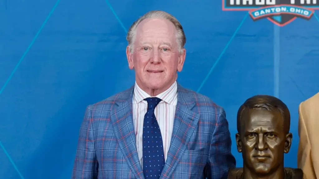 Archie Manning during the NFL Hall of Fame induction ceremony at Tom Benson Hall Of Fame Stadium on August 8, 2021 in Canton, Ohio
