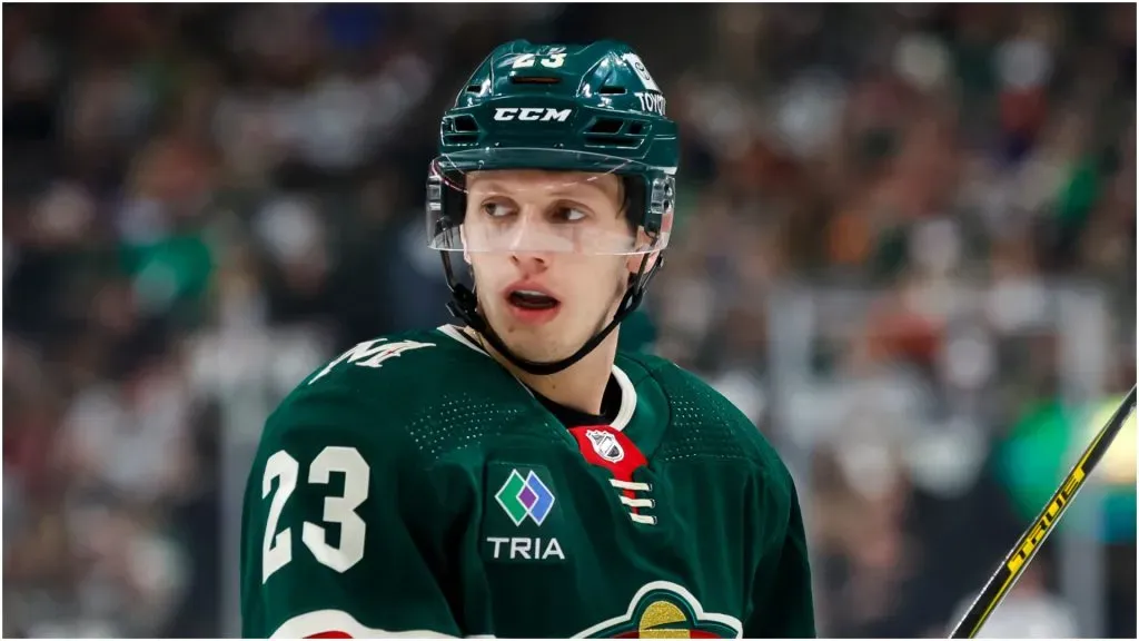 Marco Rossi looks on the ice