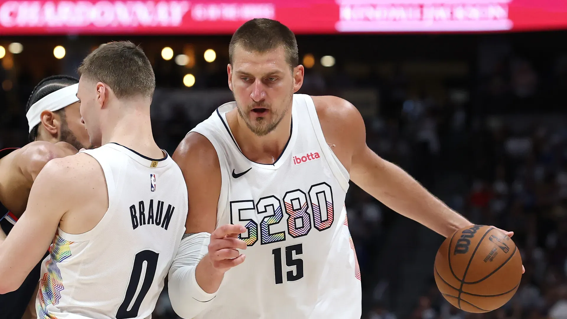 Nikola Jokic playing with Denver Nuggets