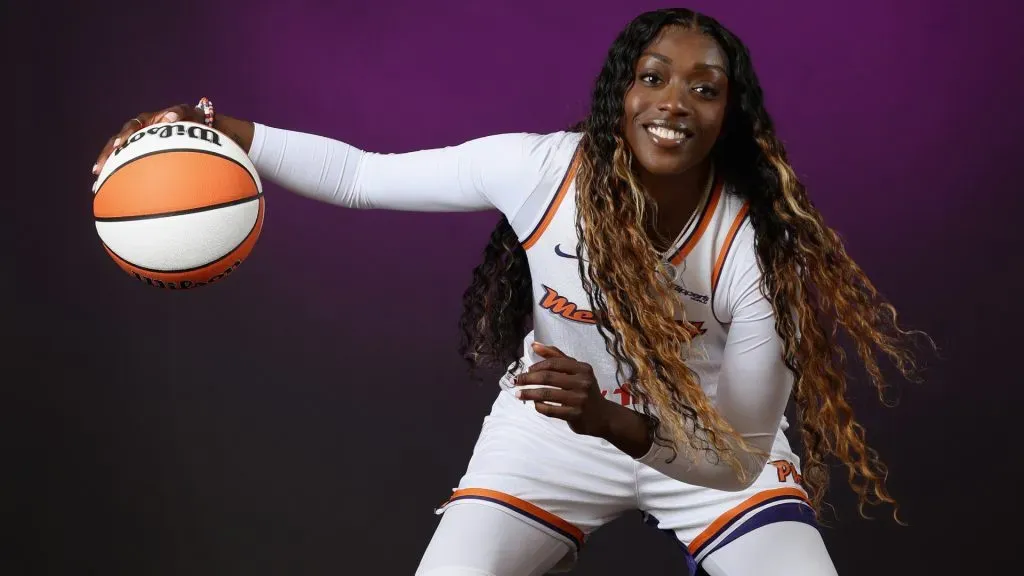 Kahleah Copper #2 of the Phoenix Mercury poses for a portrait during media day in 2025. (Source: Christian Petersen/Getty Images)