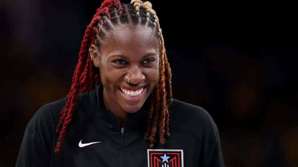 Rhyne Howard #10 of the Atlanta Dream looks on after the game against the Chicago Sky in 2025. (Source: Michael Reaves/Getty Images)