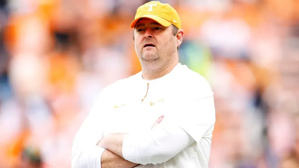 Josh Heupel prior to the game between the Tennessee Volunteers and the UTEP Miners in November 2024.