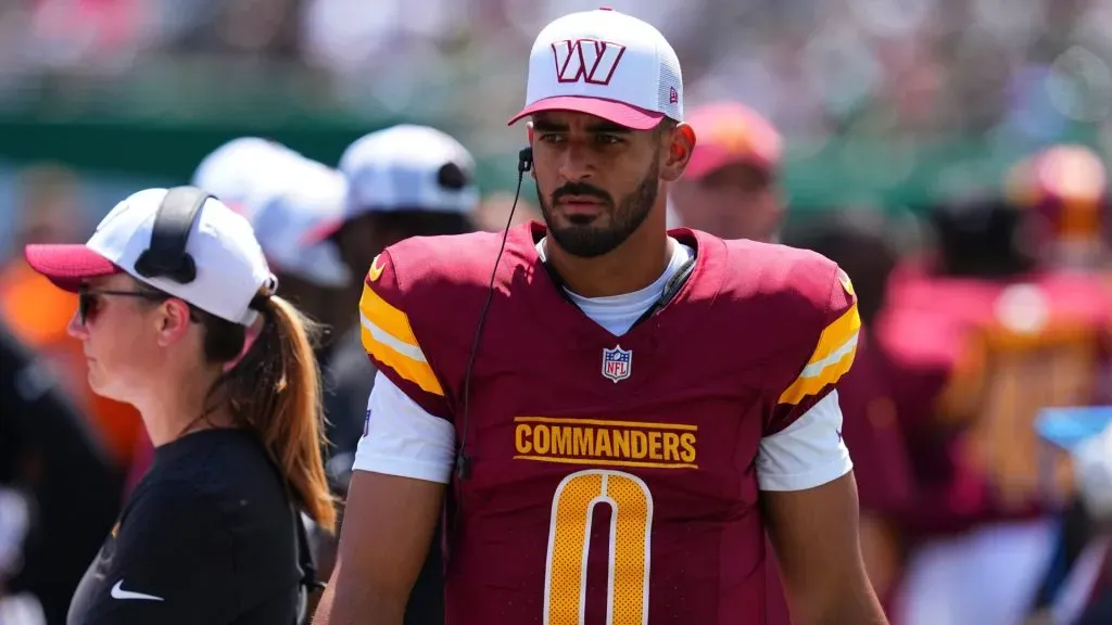 Marcus Mariota #0 of the Washington Commanders.