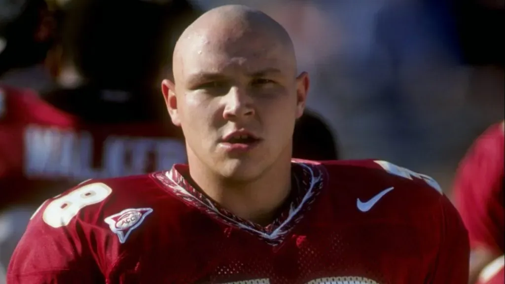 Sabastian Janikowski #38 of the Florida State Seminoles in 1998. (Source: Scott Halleran /Allsport)