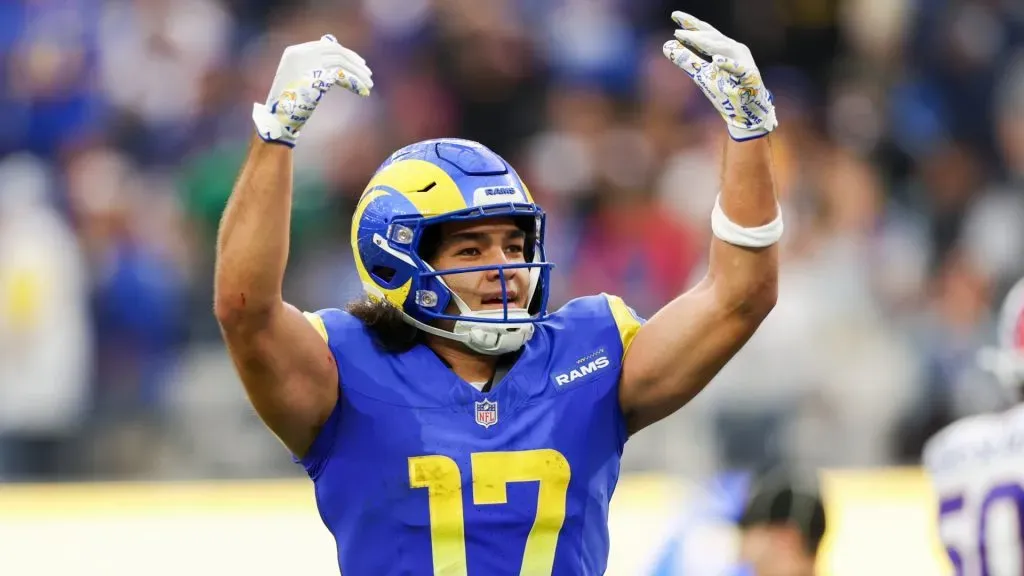 Puka Nacua #17 of the Los Angeles Rams