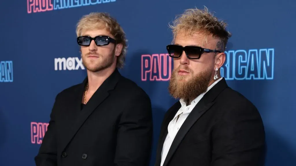 Logan Paul and Jake Paul attend Maxās āPaul Americanā premiere on March 26, 2025 in New York City. (Photo by Dimitrios Kambouris/Getty Images)