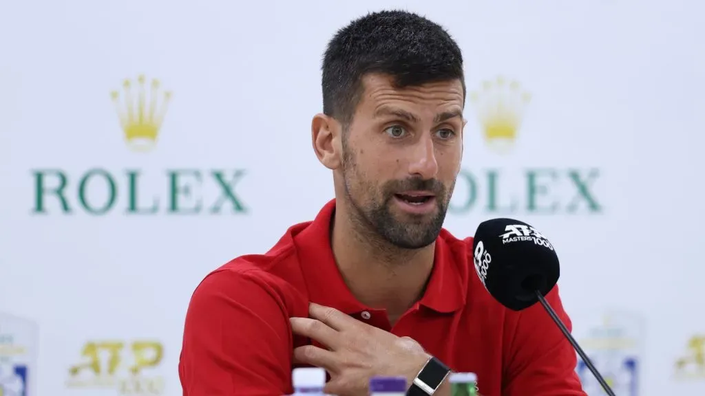 Novak Djokovic during a press conference