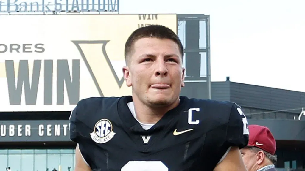 Diego Pavia walking into the field