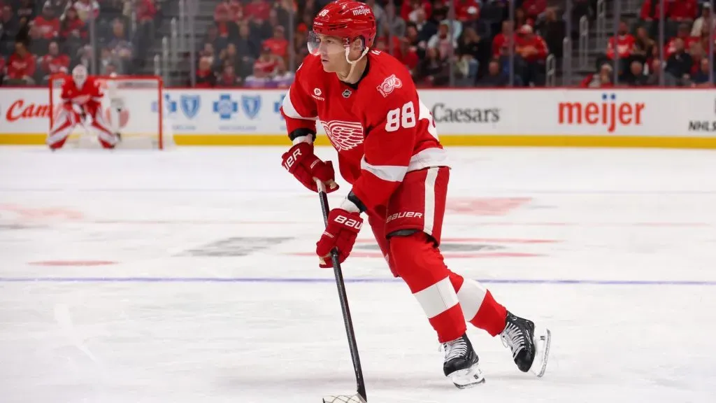 Patrick Kane #88 of the Red Wings plays against the Panthers. Gregory Shamus/Getty Images