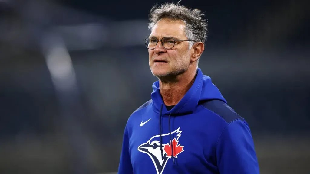 Bench Coach Don Mattingly of the Toronto Blue Jays walks onto the field during a workout day. Vaughn Ridley/Getty Images