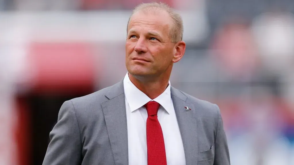 Kalen DeBoer looking up