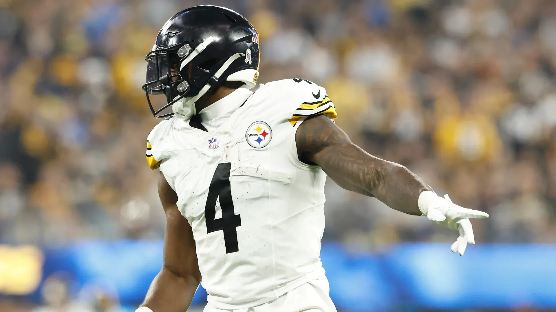 DK Metcalf #4 of the Pittsburgh Steelers