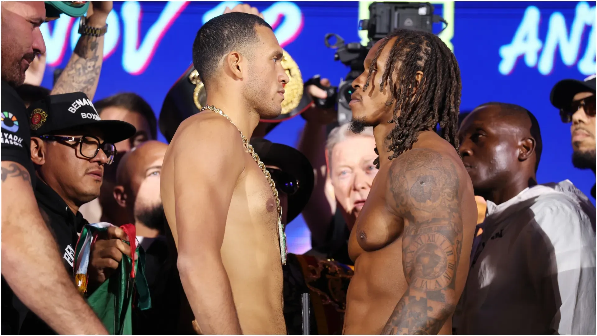 David Benavidez and Anthony Yarde face off ā Richard Pelham/Getty Images