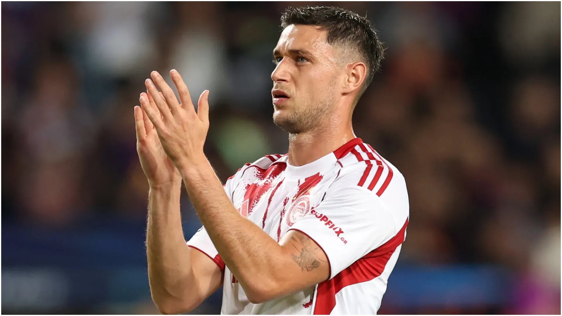 Roman Yaremchuk of Olympiacos ā Judit Cartiel/Getty Images