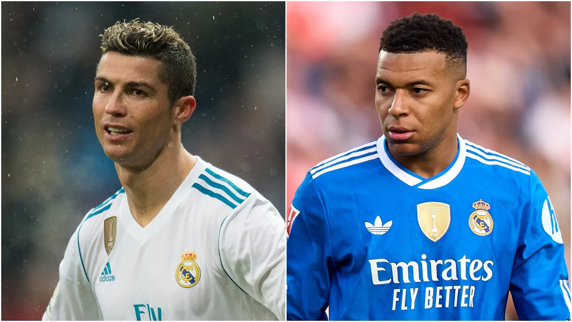 Cristiano Ronaldo (left) and Kylian Mbappe (right)