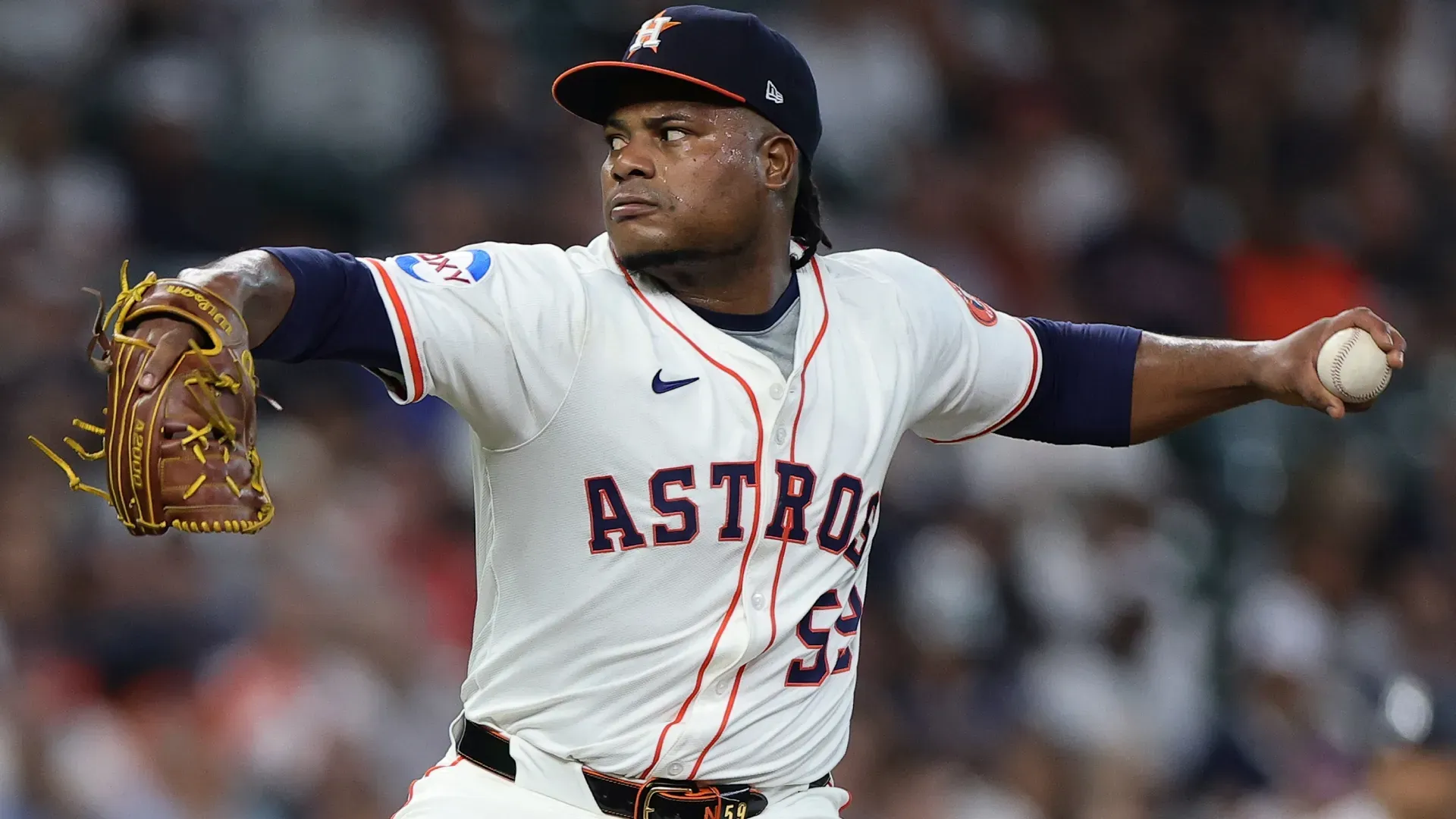 Framber Valdez throwing the ball