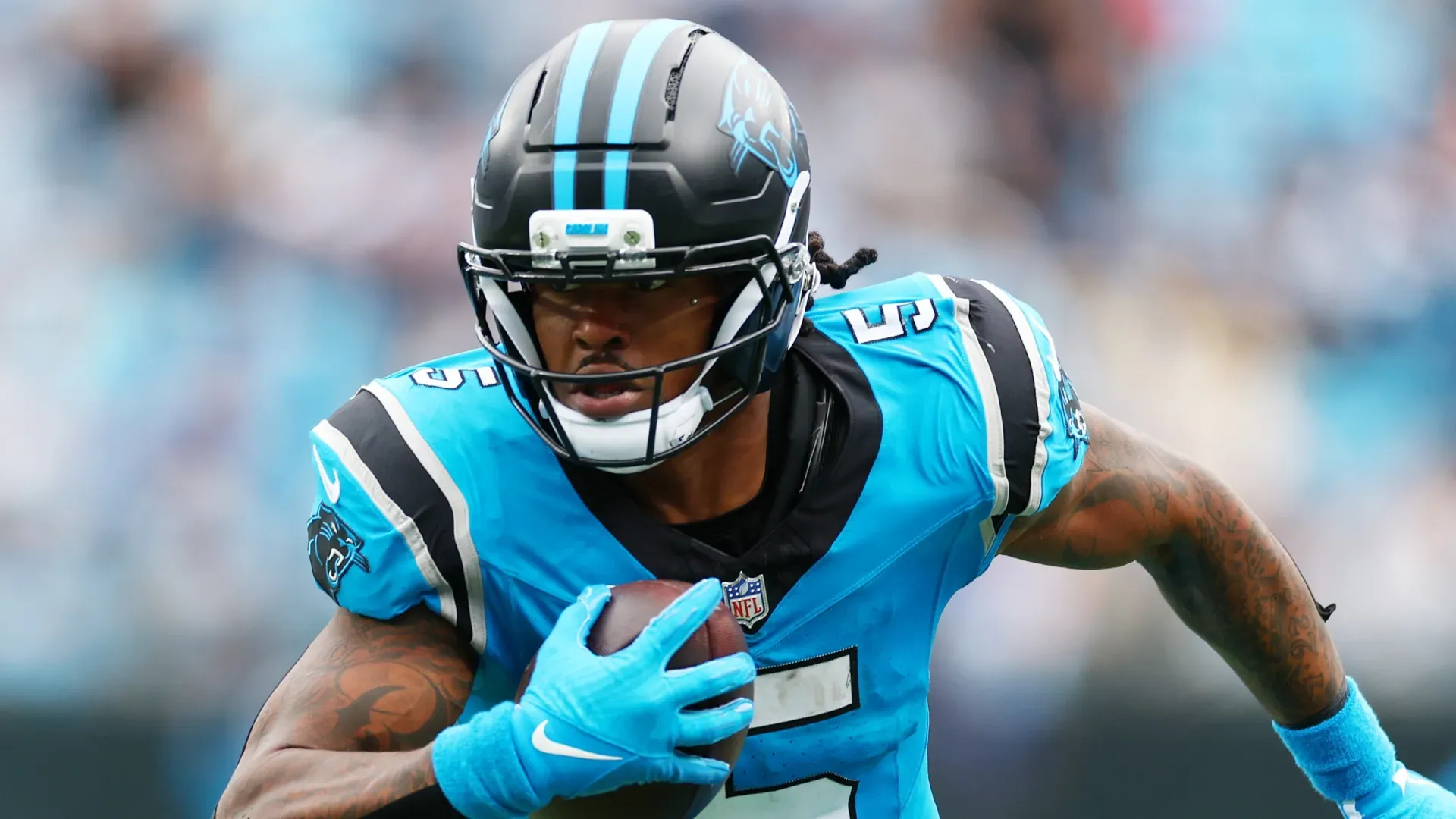 Rico Dowdle #5 of the Carolina Panthers