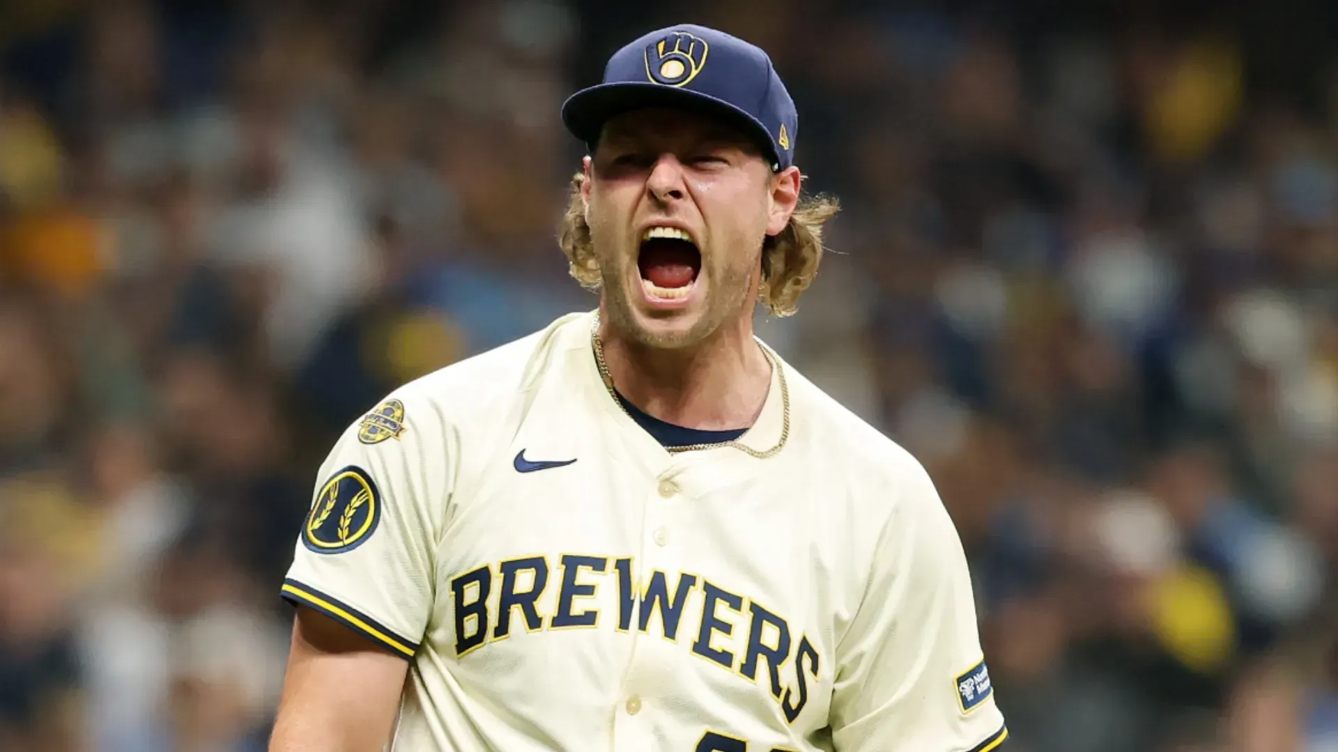 Trevor Megill shouting