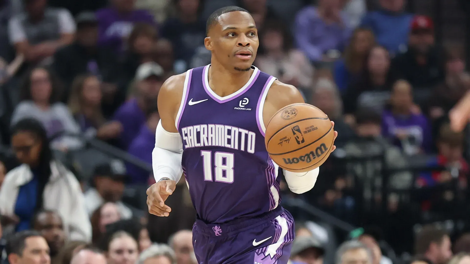 Russell Westbrook #18 of the Sacramento Kings in 2025 (Source: Ezra Shaw/Getty Images)