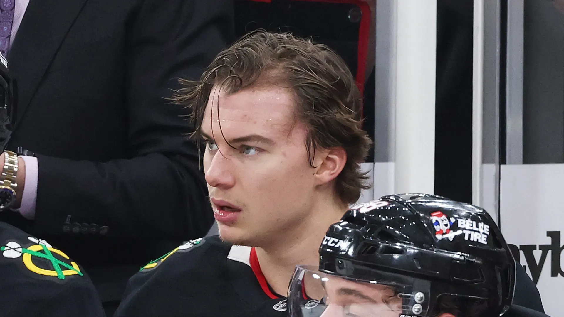 Connor Bedard #98 of the Chicago Blackhawks