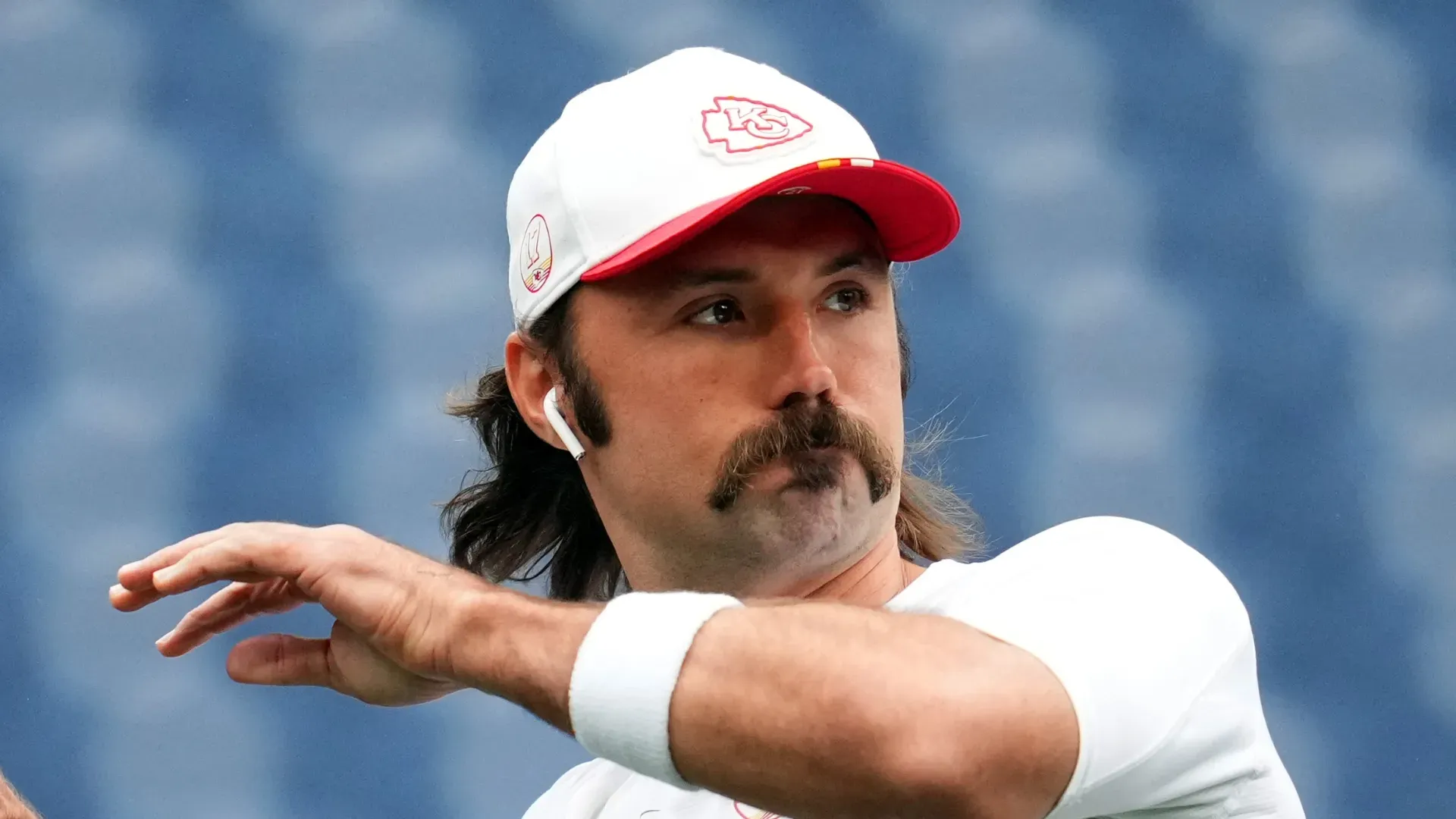 Gardner Minshew warms up before a game.