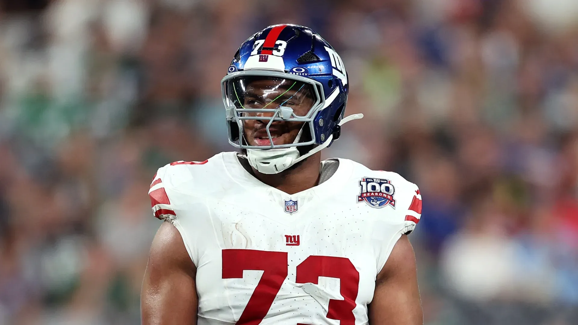 Evan Neal of the NY Giants