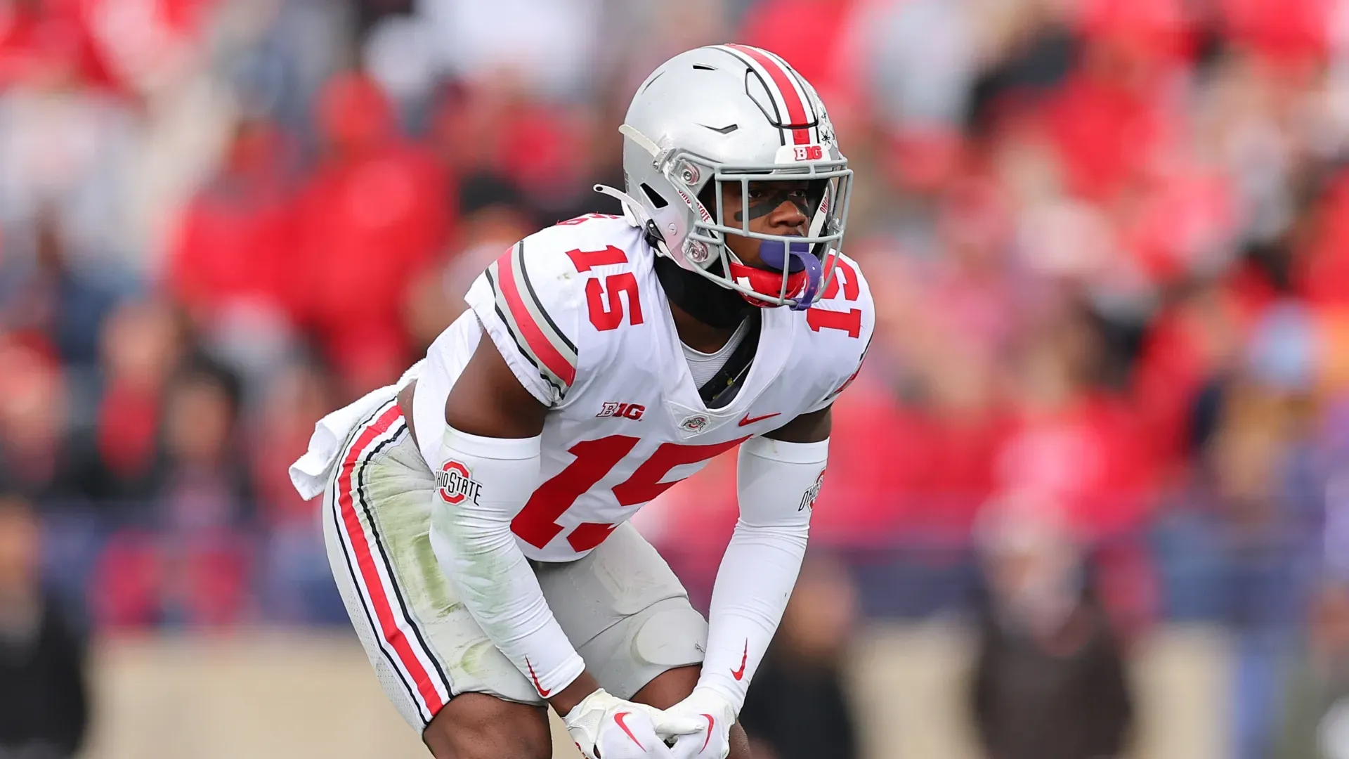 Tanner McCalister in action for the Ohio State Buckeyes.