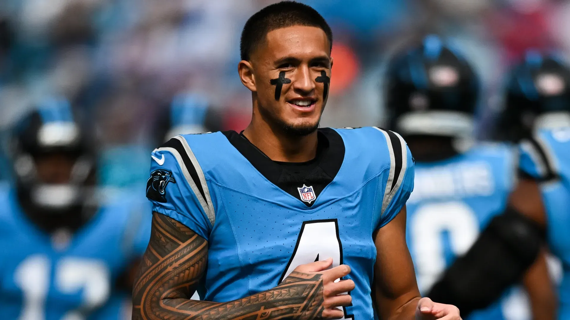 Tetairoa McMillan #4 of the Carolina Panthers