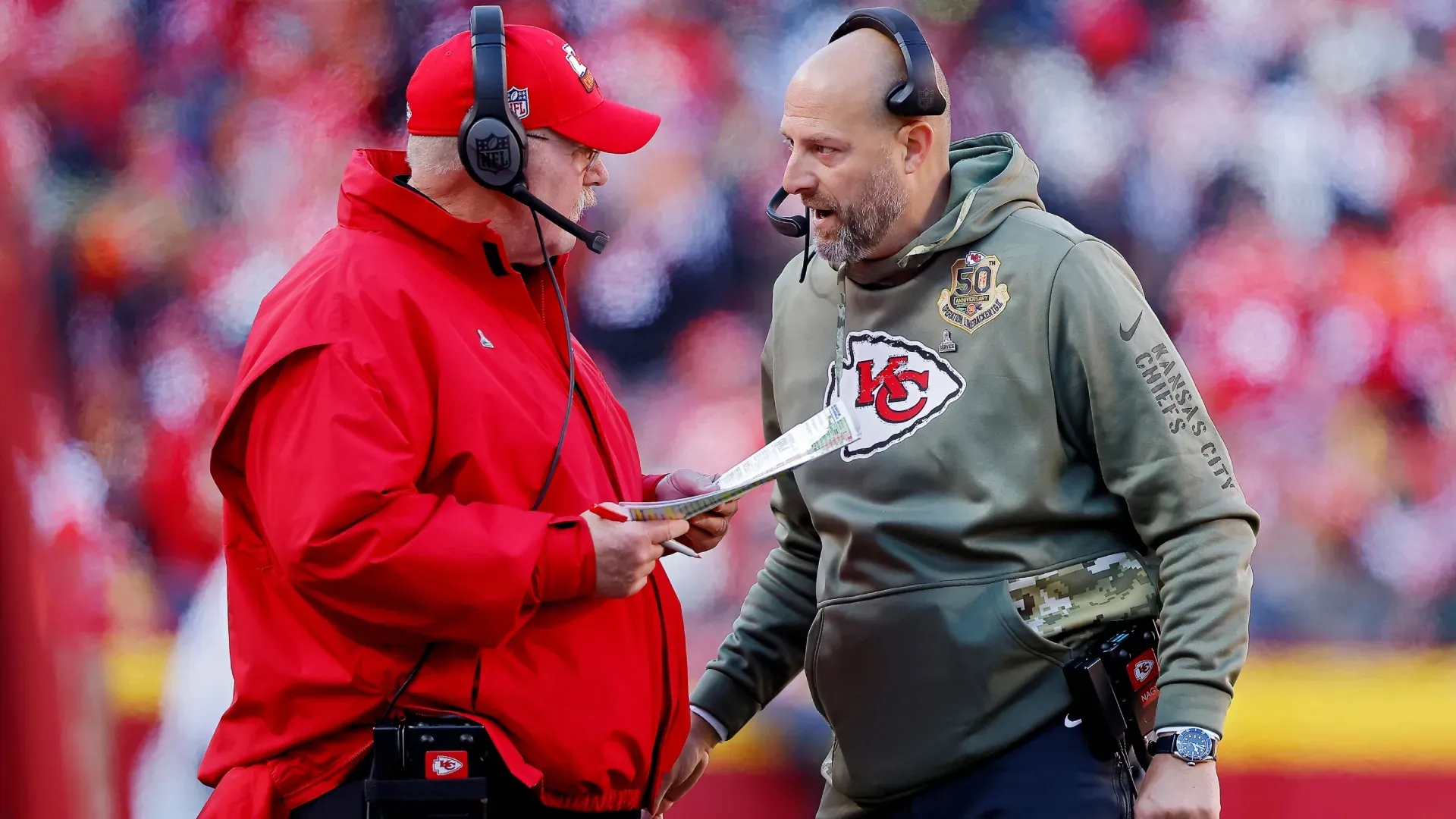 Matt Nagy with Andy Reid