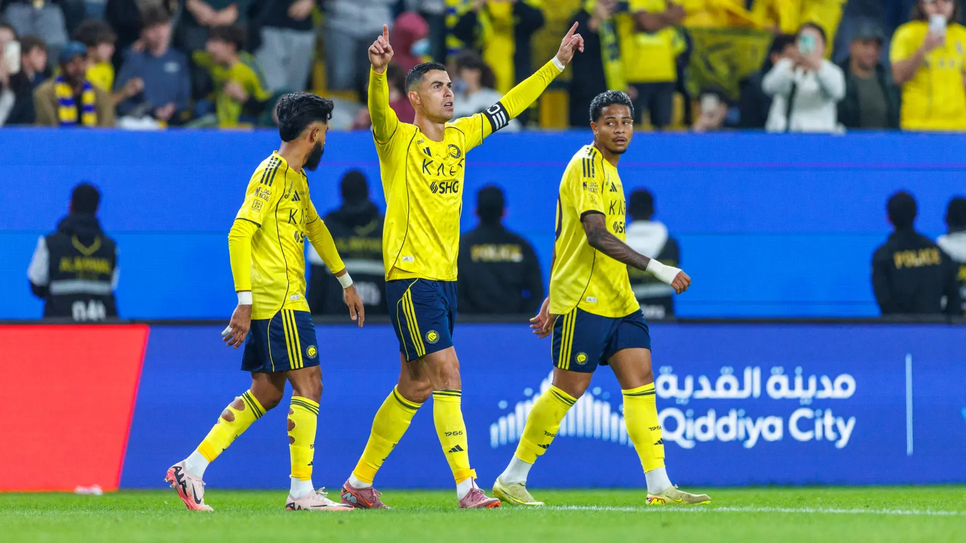 Cristiano Ronaldo celebrates his last goal of 2025. (Getty Images)