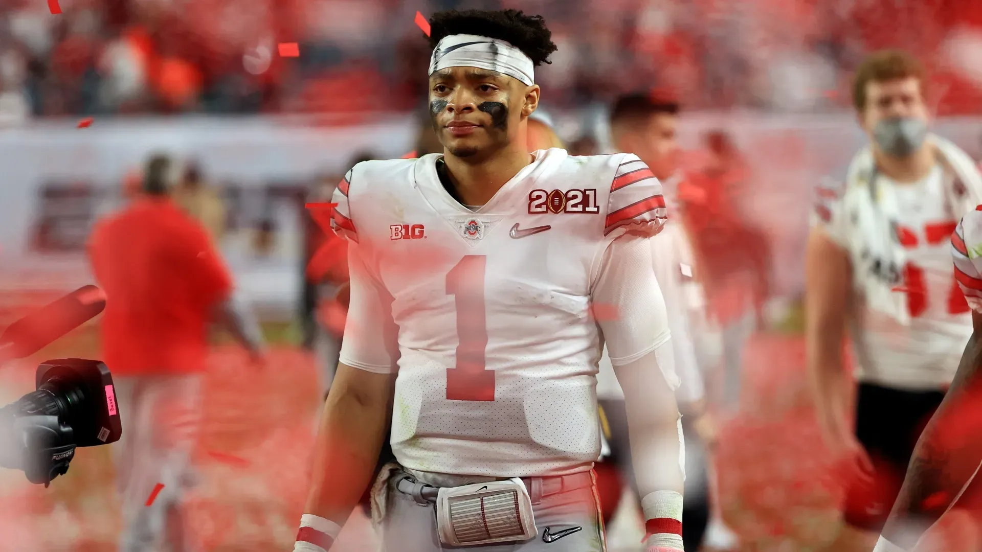 Justin Fields #1 of the Ohio State Buckeyes in 2021 (Source: Mike Ehrmann/Getty Images)