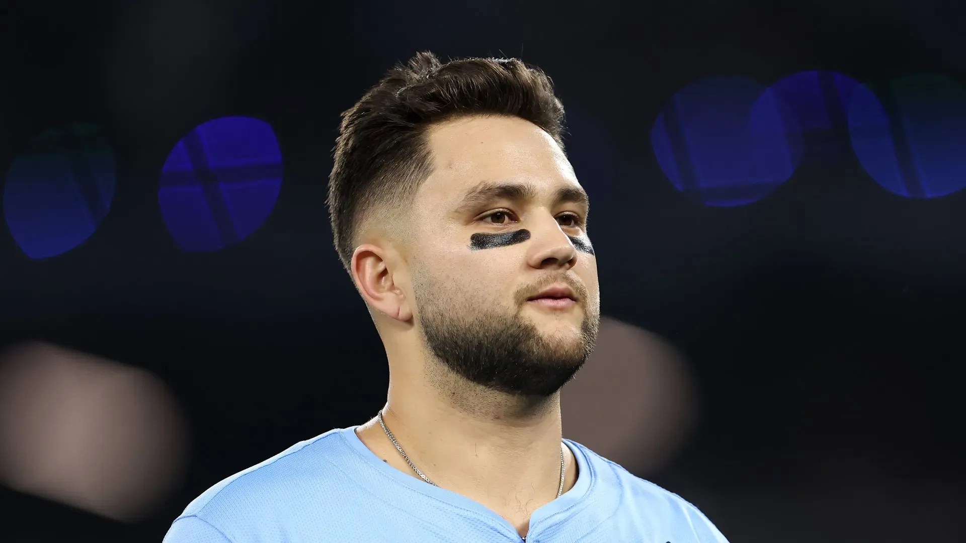 Bo Bichette reacts after the third out