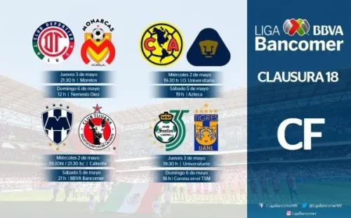 Horarios de la Liguilla 2018