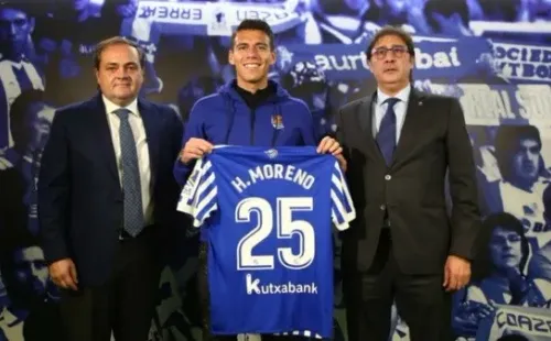 Héctor Moreno presentado en la Real Sociedad.