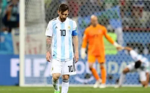 Lionel Messi durante la derrota ante Croacia.