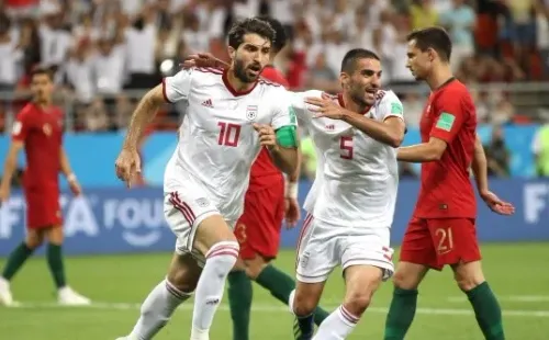 Foto de Irán y su gol ante Portugal.