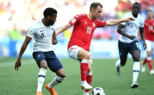 Francia durante su empate ante Dinamarca.