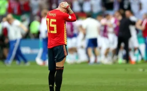 Sergio Ramos se lamenta luego de la eliminación de España