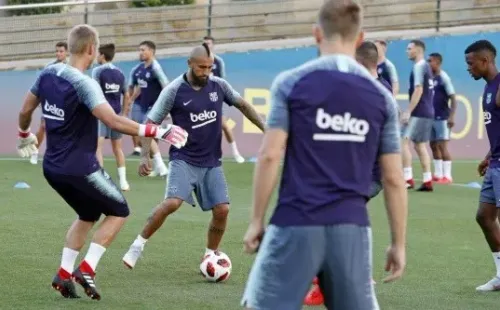 Foto de Arturo Vidal entrenando en Barcelona.