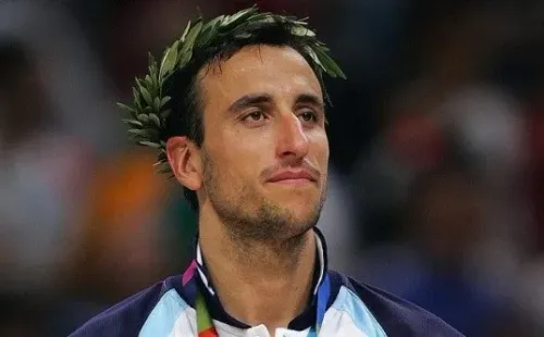 Emanuel Ginóbili, oro en Atenas 2004.