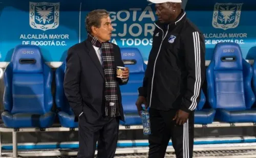 Jorge Luis Pinto y su asistente en Millonarios, Freddy Rincón