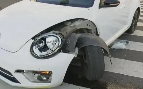 Así quedó el auto del futbolista. (Foto: TN)