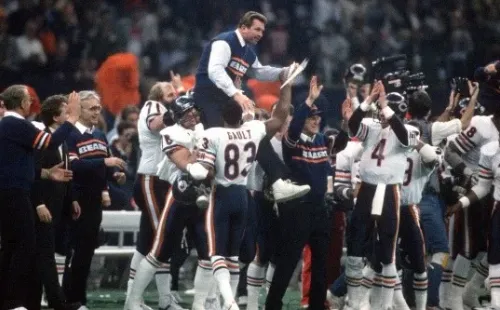 Los Chicago Bears celebrando su victoria.