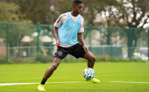Andrés Reyes, durante un entrenamiento con Inter Miami. Foto: Inter Miami