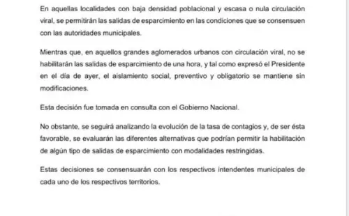 El comunicado completo de los cuatro distritos.