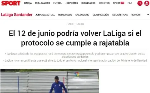 Así lo informó 'Sport'.