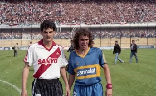 Da Silva con la camiseta de River, enfrentando a Boca.
