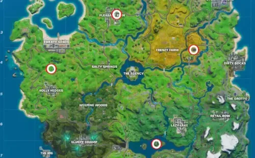 Mapa tomado de Fortnite Insider.