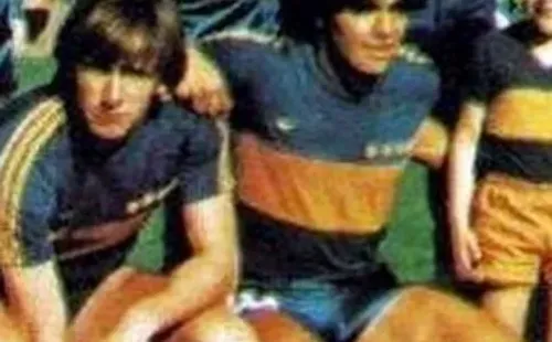 Gareca y Maradona, juntos en Boca Juniors.